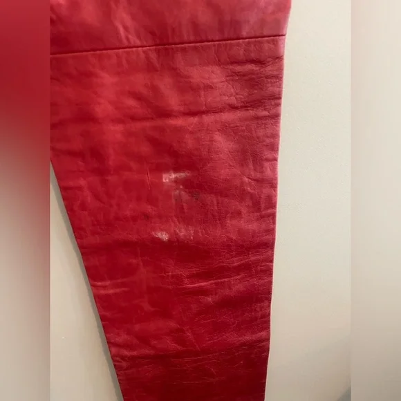 Levi’s Red Tab Red Leather Pants Skinny Fit and High Waisted - Picture 5 of 7